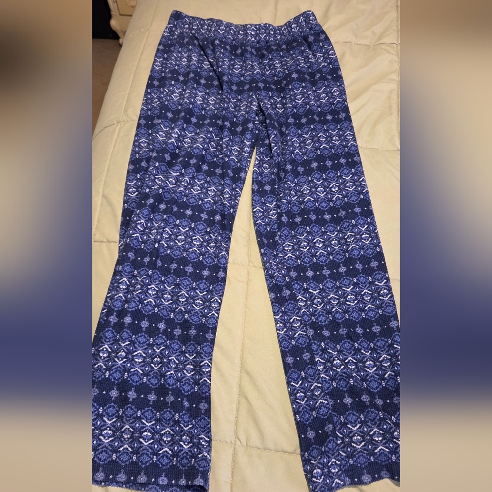 Eddie Bauer Womens Pajama Pants Blue Pattern Sleepwear Size Small